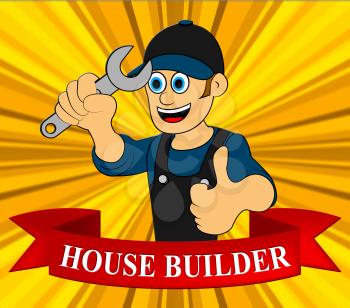 House Builder Displaying Real Estate 3d Illustration