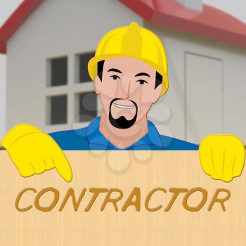 Building Contractor Shows Home Improvement 3d Illustration