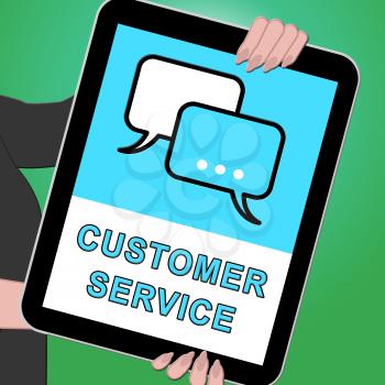 Customer Service Tablet Meaning Support Assistance 3d Illustration