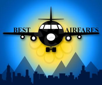 Best Airfares Plane Indicating Optimum Cost Flights 3d Illustration