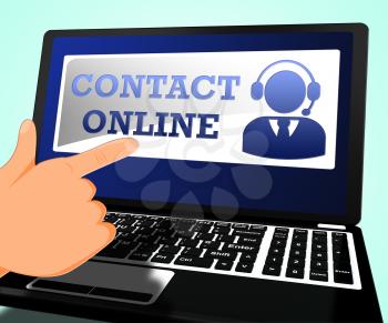 Contact Online Laptop Meaning Customer Service 3d Illustration