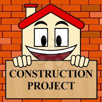 Construction Project Showing Building Venture 3d Illustration