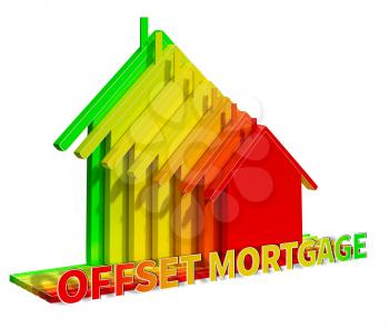 Offset Mortgage Eco House Means Home Loan 3d Illustration
