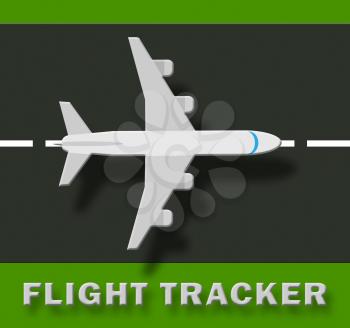 Flight Tracker Plane Means Airplane Status 3d Illustration