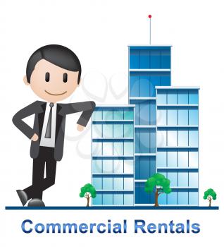 Commercial Rentals Buildings Describing Real Estate 3d Illustration