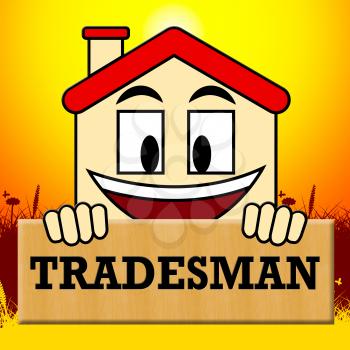 Building Tradesman Showing Home Improvement 3d Illustration