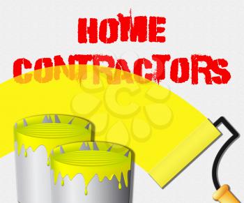 Home Contractors Paint Displays Construction Companies 3d Illustration