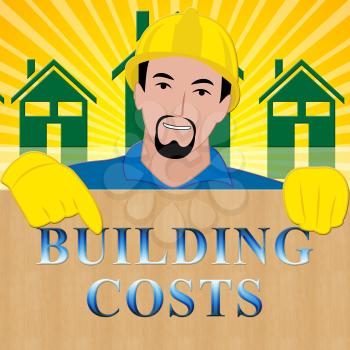Building Costs Shows House Construction 3d Illustration