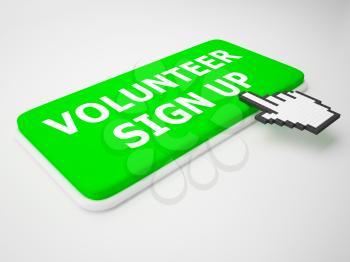 Volunteer Sign Up Key Showing Register 3d Rendering