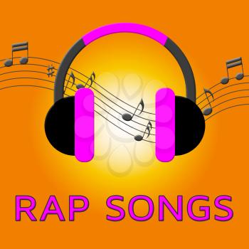 Rap Songs Earphones Means Spitting Bars 3d Illustration