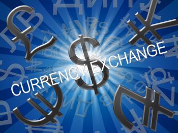 Currency Exchange Symbols Meaning Forex Rate 3d Illustration
