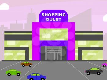 Shopping Outlet Store Meaning Retail Shopping 3d Illustration