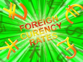 Foreign Exchange Rates Symbols Means Forex 3d Illustration
