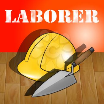 House Laborer Builders Hat Representing Building Worker 3d Illustration