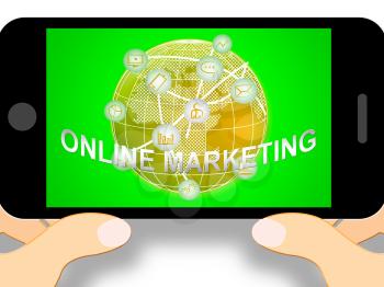 Online Marketing Mobile Phone Shows Market Promotions 3d Illustration