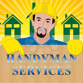 Handyman Services Showing House Repair 3d Illustration