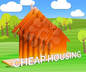 Cheap Housing Houses Shows Real Estate 3d Illustration