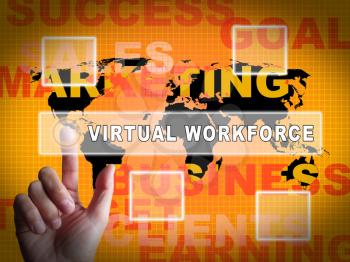 Virtual Workforce Offshore Employee Hiring 3d Illustration Means Recruiting Talent Staff And Teams Overseas 
