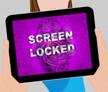 Fingerprint Lock Screen Secure Touch Authorization 2d Illustration Shows Smart Technology For Security Using Sensor For Verification