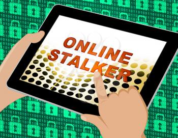 Online Stalker Evil Faceless Bully 3d Illustration Shows Cyberattack or Cyberbullying By A Suspicious Spying Stranger