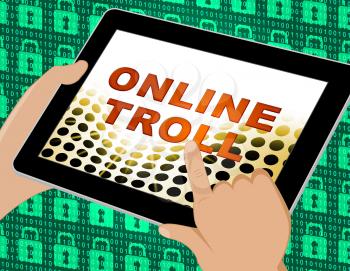 Online Troll Rude Sarcastic Threat 3d Illustration Shows Cyberspace Bully Tactics By Trolling Cyber Predators