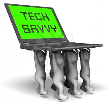 Tech Savvy Digital Computer Expert 3d Rendering Means Hitech Smart Professional Technical Expertise