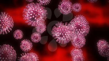 Wuhan coronavirus novel influenza virus cells spreading. Chinese pneumonia disease causing death, sickness and contagion worldwide - 3d animation