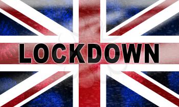 United Kingdom lockdown preventing coronavirus spread or outbreak. Covid 19 UK precaution to lock down virus infection - 3d Illustration