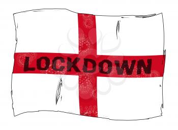 England lockdown confinement preventing coronavirus spread or outbreak. Covid 19 English precaution to lock down virus infection - 3d Illustration
