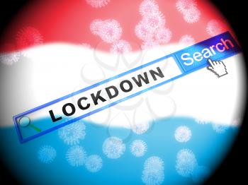 Luxembourg lockdown against coronavirus covid-19. Stay home order to enforce self isolation and stop infection - 3d Illustration