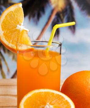 Orange Juice Drink Indicating Tropical Fruit And Drinks