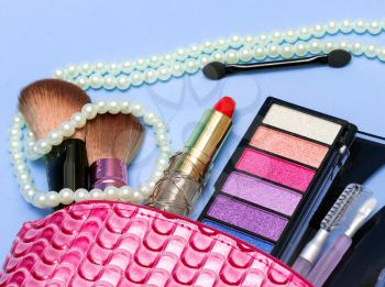 Makeups And Lipstick Indicating Beauty Product And Face