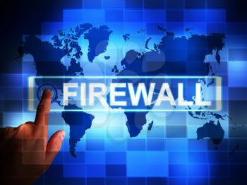 Firewall concept icon means protecting your computer or system from viruses. Software for safeguarding illegal Intruders - 3d illustration