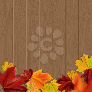 Autumn abstract background with place for text, vector illustration