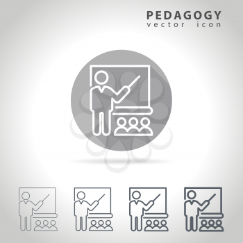 Pedagogy outline icon set, collection of education icons, vector illustration