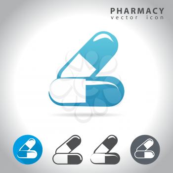 Pharmacy icon set, collection of pills icons, vector illustration