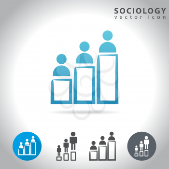 Sociology icon set, collection of human figure charts, vector illustration