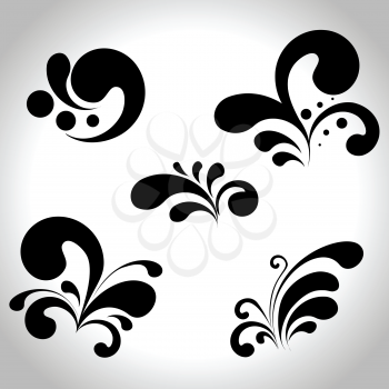 Abstract black design elements isolated on white