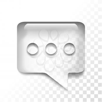 Transparent isolated message symbol icon, vector illustration