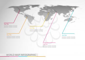 Abstract world map infographic sample, vector illustration