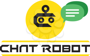 Chat Robot Logo Design Concept. AI 10 Supported.