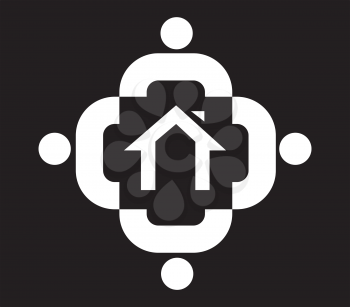 Family Icon Design With Home, AI 8 supported.