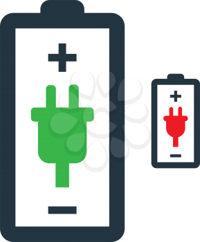 Battery with Power Plug Icon Design.
