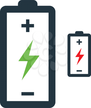 Battery with Flash Icon Design Concept