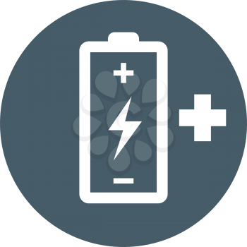 Battery with Flash and Plus Icon Design