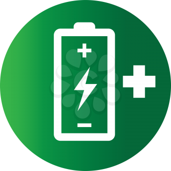 Battery with Flash and Plus Icon Design