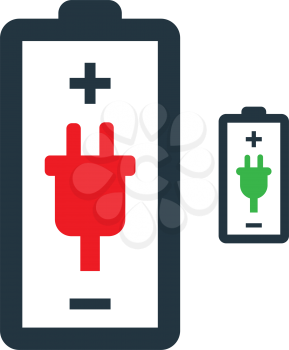 Battery with Power Plug Icon Design.