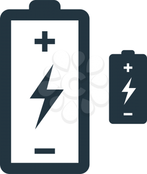 Battery with Flash Icon Design Concept