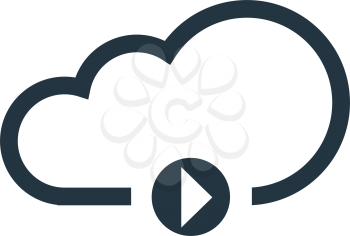Cloud Computing Concept with Play Icon Design.