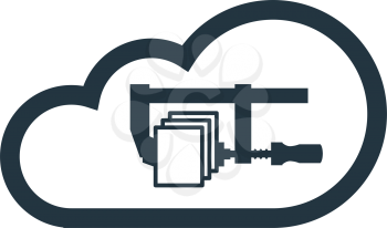 Cloud Computing Concept with Comppres Data Icon Design